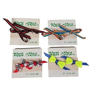 Vintage Earrings by Wee Ones, Assorted Ribbons Set Of 4